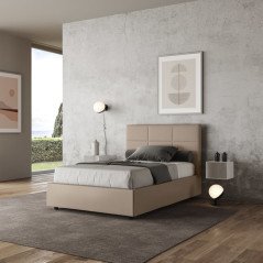 120x200 Letto Moderno Una Piazza e Mezza con Testiera e Rete