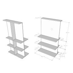 Mobiletto Tv Design Porta Libri Moderno Piccolo con Ripiani Soggiorno