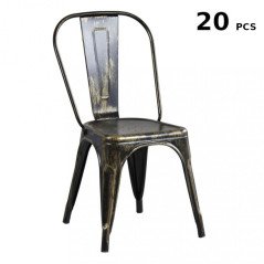 Stock 20 Sedie in Ferro Stile Industriale Tolix Vintage per Bar e Ristorante