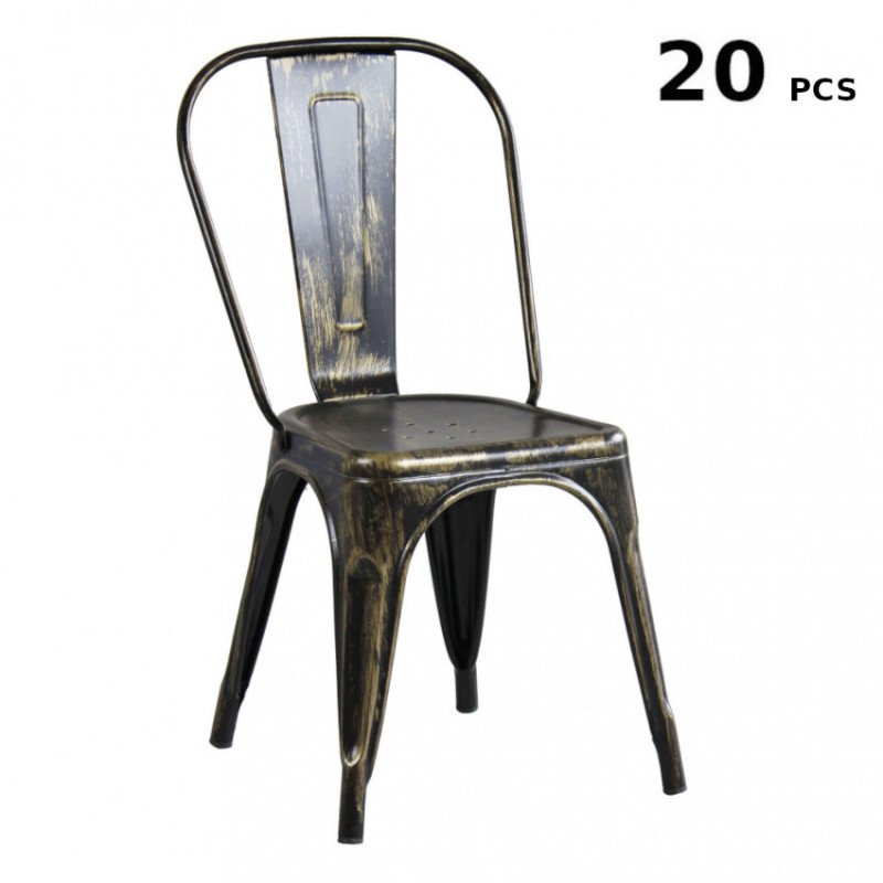 Stock 20 Sedie in Ferro Stile Industriale Tolix Vintage per Bar e Ristorante Stock 20 Sedie in Ferro Stile Industriale Tolix Vintage per Bar e Ristorante