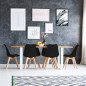 Set 4 Sedie Stile Nordico Imbottite Modello Scandinavo in Legno