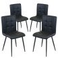 Set 4 Sedie Ecopelle Imbottite Moderne per Soggiorno e Cucina