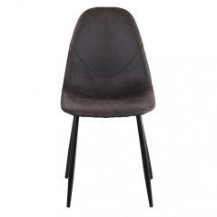 Set 4 Sedie Ecopelle Gambe Acciaio Shabby Chic da Cucina