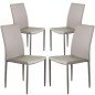 Set 4 Sedie Ecopelle Moderne Eleganti Impilabili da Interno