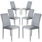 Set 6 Sedie Ecopelle Imbottite Chesterfield Design Rivestite Eleganti