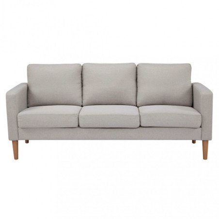 Divano 3 Posti in Tessuto 180 cm Moderno Lineare Gambe Legno