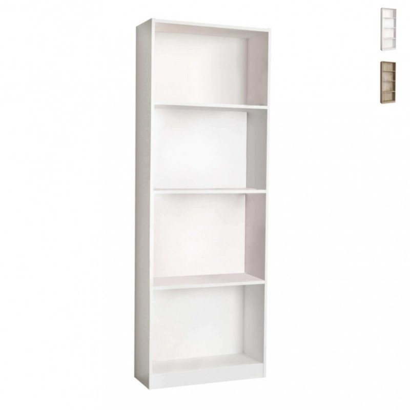 Libreria 4 Ripiani in Legno a Parete Semplice 58x25x165 cm da Ufficio