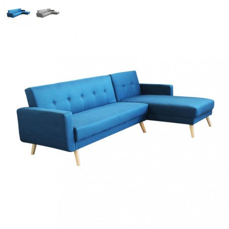 Divano Letto Scandinavo 3 Posti Nordico Angolare 250 cm in Tessuto