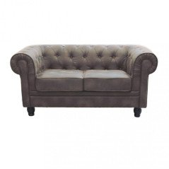 Divano 2 Posti Chesterfield Ecopelle 150 cm Stile Vintage Shabby