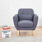 Poltroncina Stile Scandinavo Nordico in Tessuto e Gambe in Legno