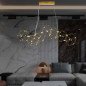 Lampadario a Sospensione Oro Design Moderno a Led Luce Calda 28W