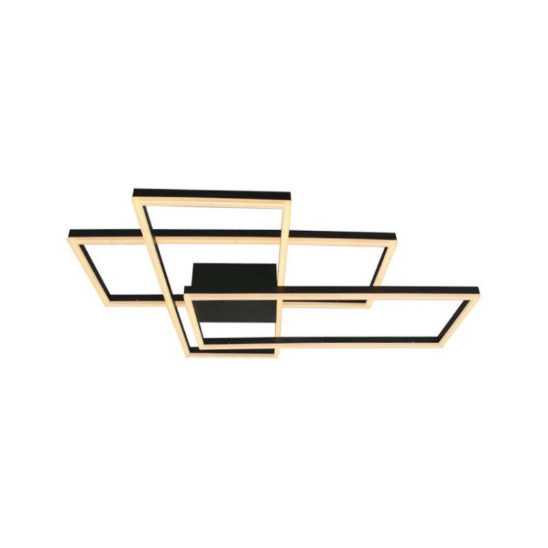 Plafoniera Led Soffitto Design Nera Moderna a Luce Calda 47W