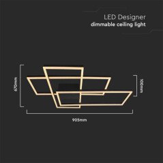 Plafoniera Led Soffitto Design Nera Moderna a Luce Calda