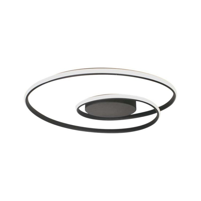 Plafoniera Moderna Nera a Led Bianco Caldo Lampada Soffitto 48W