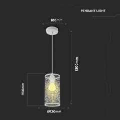 Portalampada a Sospensione Lampadario a Cilindro Design