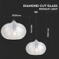Lampada a Sospensione in Vetro Moderno Ondulato Design a Led