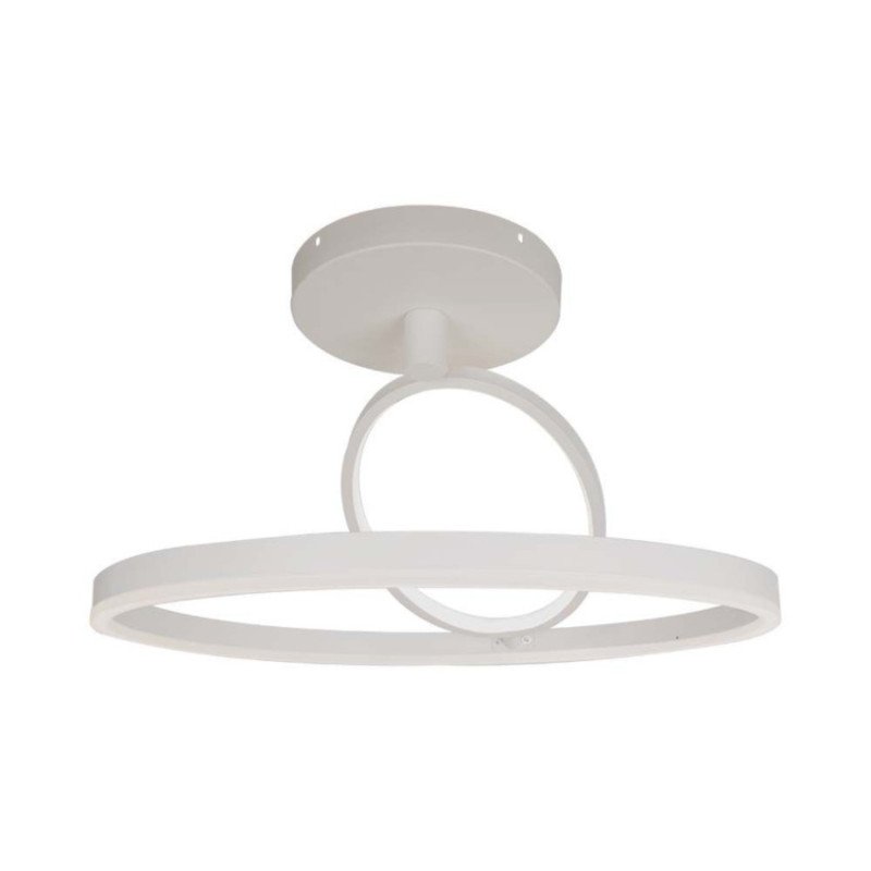 Lampada da Soffitto Design Bianca con Cerchi Led Luce Calda 37W