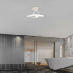 Lampada da Soffitto Design Bianca con Cerchi Led Luce Calda