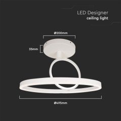 Lampada da Soffitto Design Bianca con Cerchi Led Luce Calda