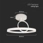 Lampada da Soffitto Design Bianca con Cerchi Led Luce Calda 37W