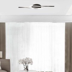 Lampada Moderna da Soffitto Nera a Luce Calda Led 90 cm