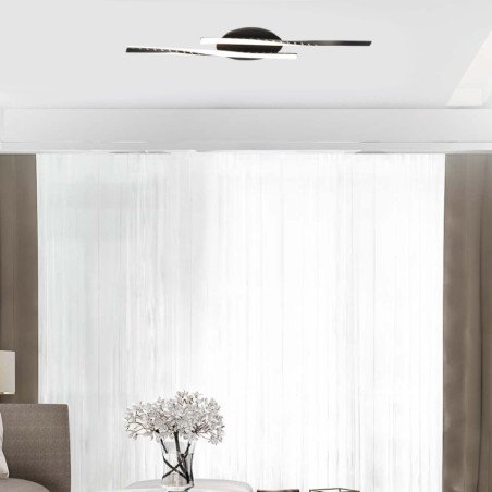 Lampada Moderna da Soffitto Nera a Luce Calda Led 90 cm 12W