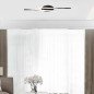 Lampada Moderna da Soffitto Nera a Luce Calda Led 90 cm 12W