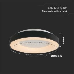 Plafoniera Led Rotonda 60 cm Bianco Caldo Moderna 49W