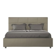 Letto Matrimoniale in Ecopelle Senza Contenitore con Rete 160x190 cm