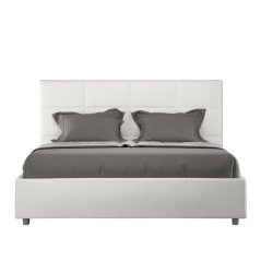 Letto Matrimoniale con Contenitore e Testata Alta Imbottita 160x190