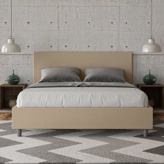 Letto Matrimoniale con Testata Alta in Ecopelle 160x190 Moderno