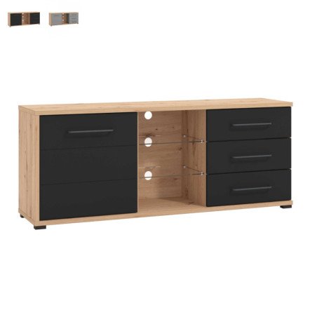 Mobile Porta Tv Legno Moderno con Cassetti e Ripiani 160 cm Corren