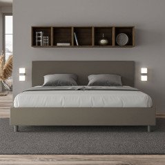 Letto King Size 180x200 Matrimoniale Testata Alta Similpelle con Rete