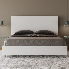 Letto Matrimoniale con Testata Alta Moderno in Legno 160 x 190 e Rete