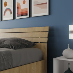 Letto Matrimoniale con Testata in Legno Design 160 x 190 con Rete