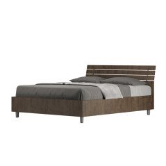 Letto Matrimoniale con Testata in Legno Design 160 x 190 con Rete